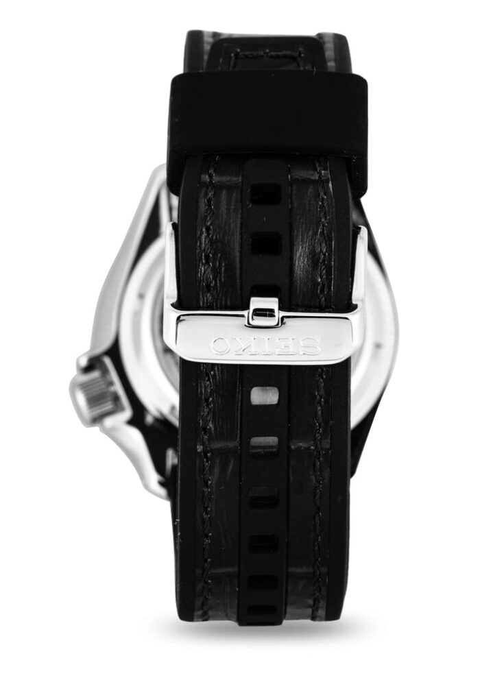 Seiko 5 Sports SKX Automatic Black Dial Black Leather Strap Watch for Men - SRPD55K2 - Image 5